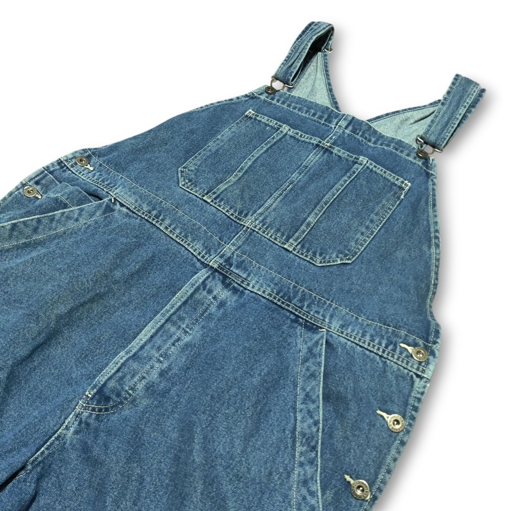 Old Navy Vintage Overalls Mens Large Carpenter Bib Blue Denim Work  *Hemmed *27"